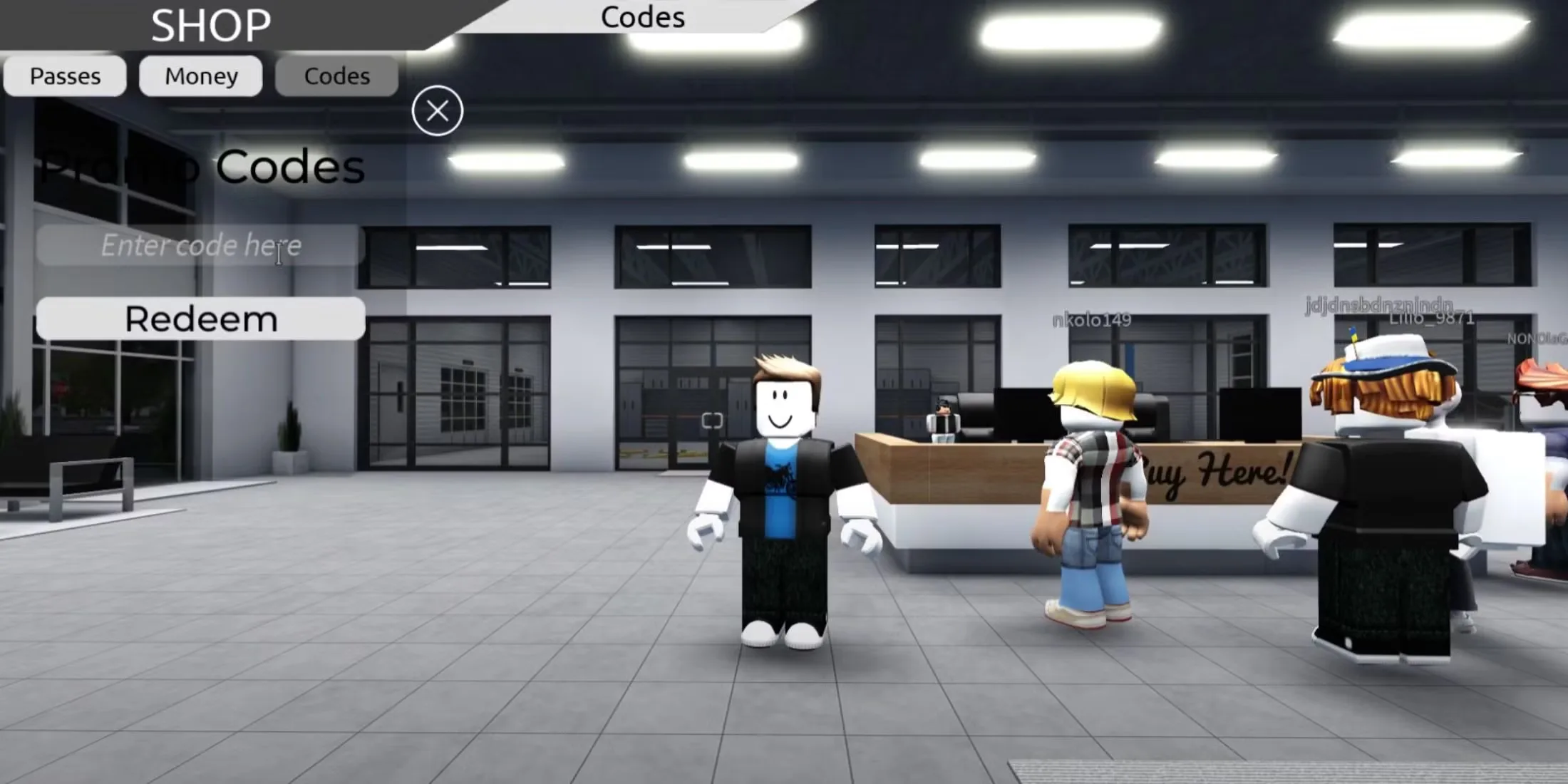 How to redeem codes in Roanoke