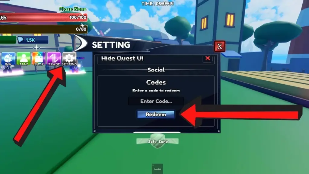 How to redeem codes in Rock Fruit