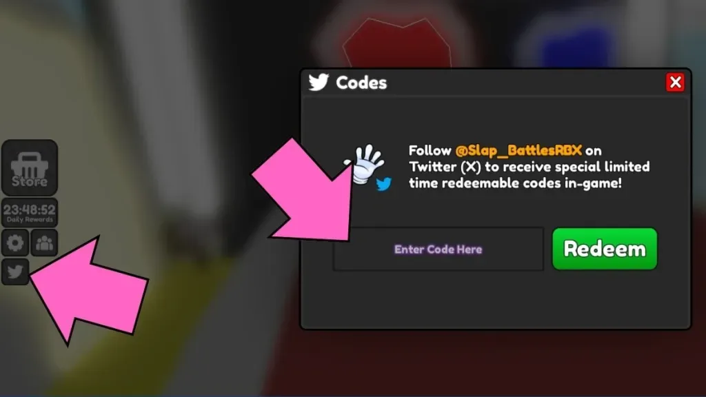 How to redeem codes in Slap Battles