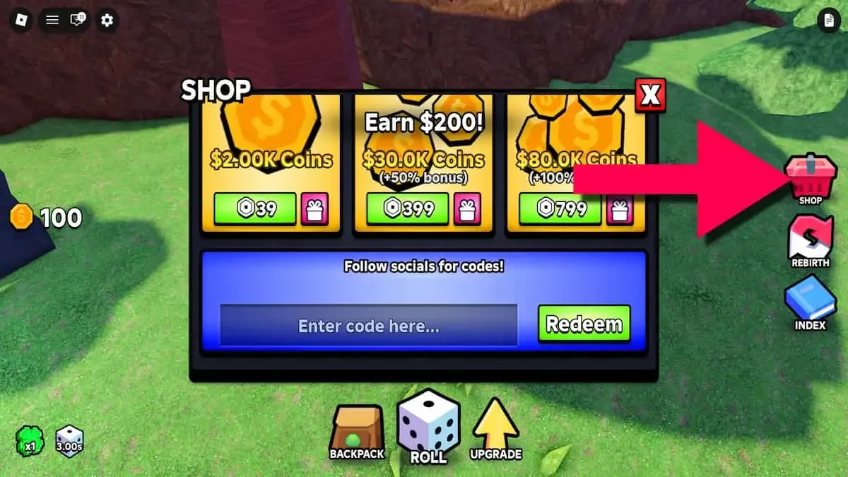 How to redeem codes in Slime RNG