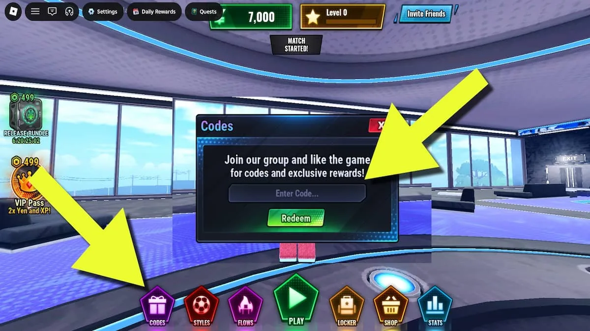 How to redeem codes in Soccer Zero