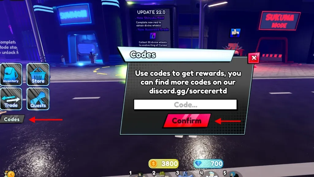 How to redeem codes in Sorcerer Tower Defense
