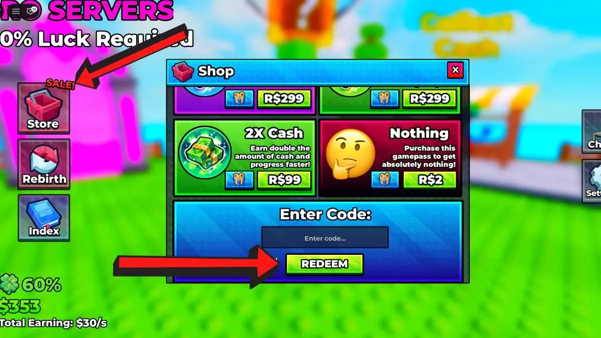 How to redeem codes in Split or Steal Brainrot