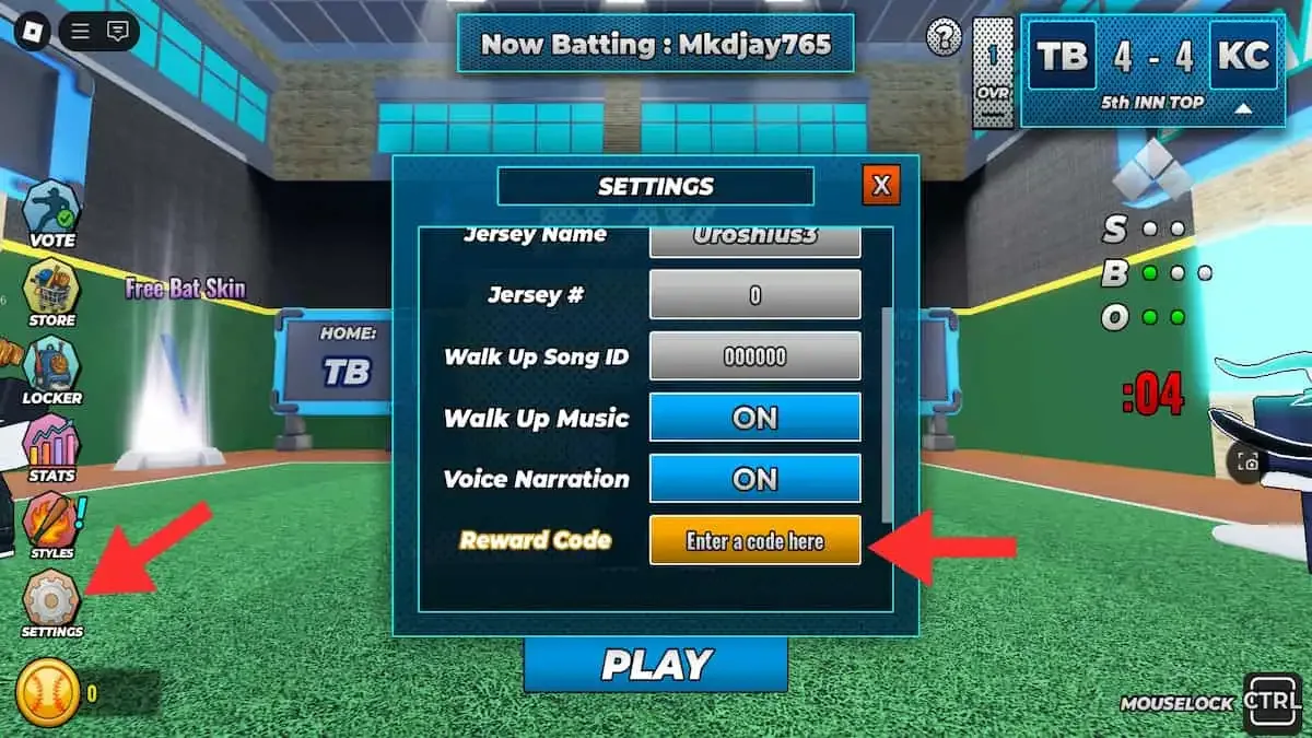 How to redeem codes in Superstar Baseball