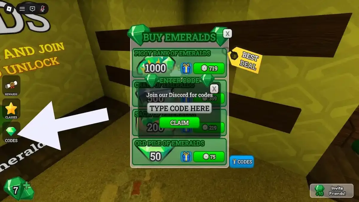 How to redeem codes in Survive the Backrooms
