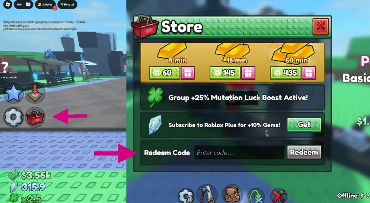 How to redeem codes in The Everything Factory