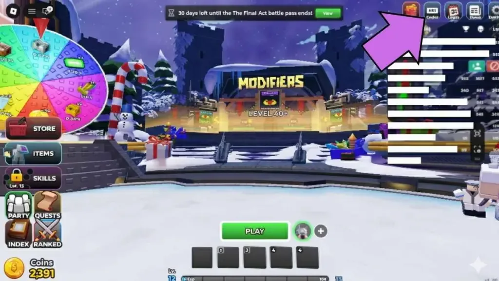 How to redeem codes in Tower Defense Simulator (TDS)