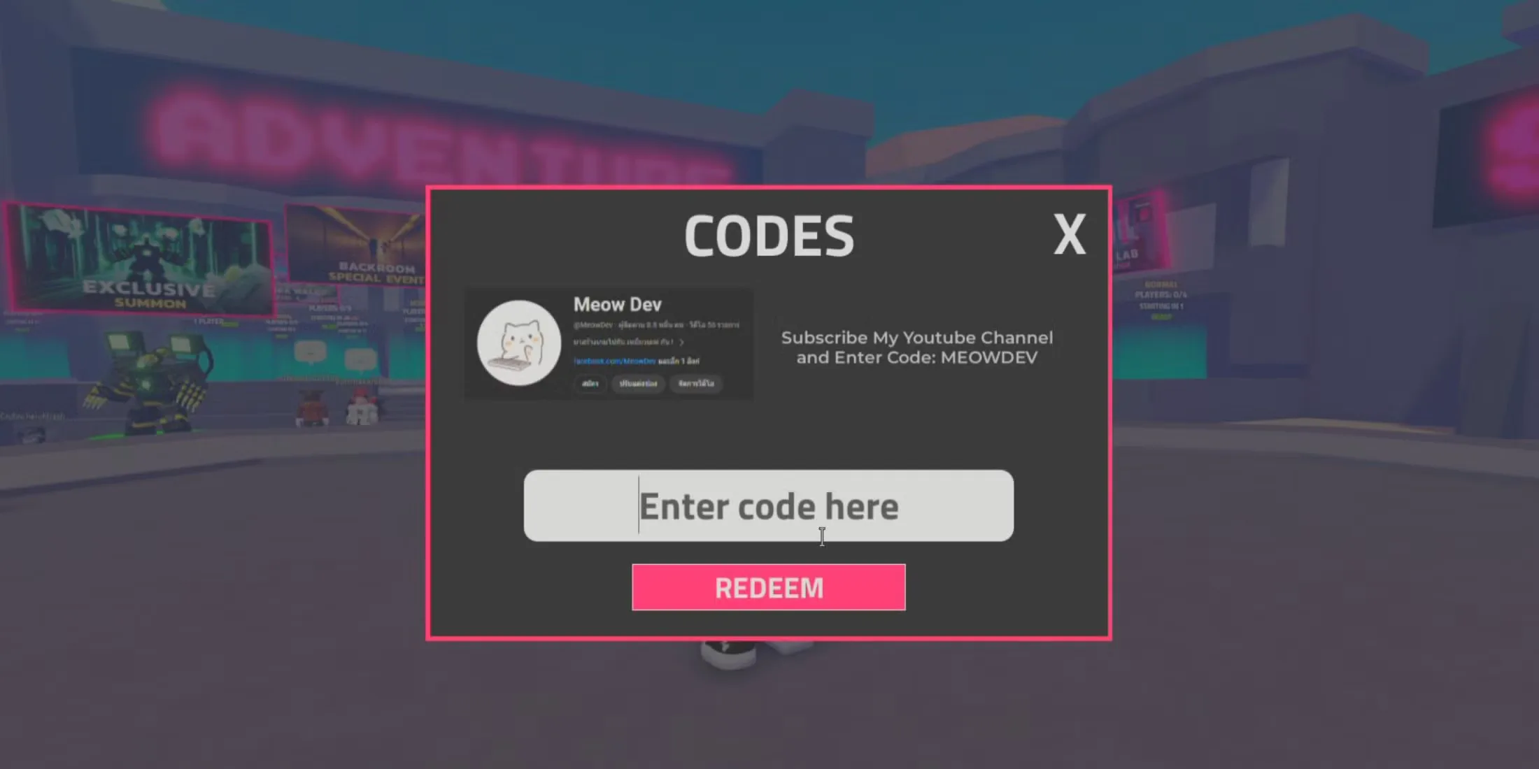 How to redeem codes in TV Defense
