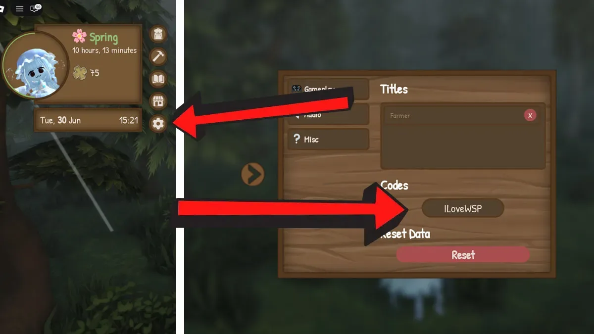 How to redeem codes in Where Seasons Pass
