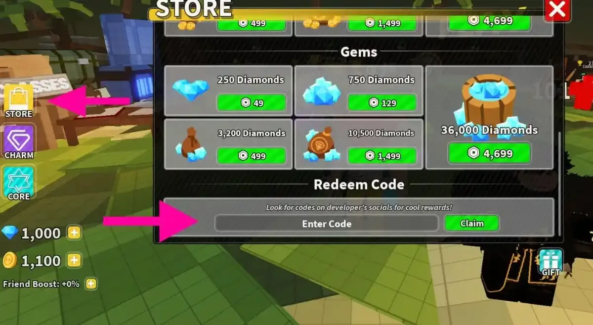 How to redeem codes in Zombie Island