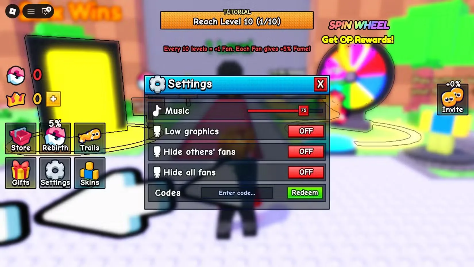 How to redeem codes in +1 Fan per Step