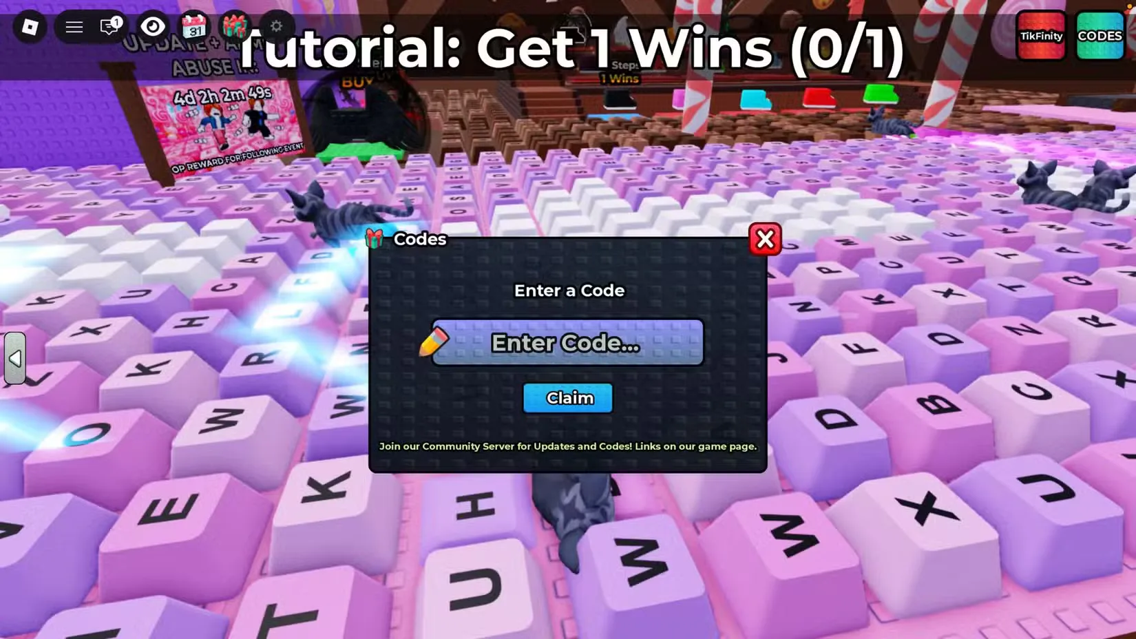 How to redeem codes in +1 Kitten Keyboard Escape