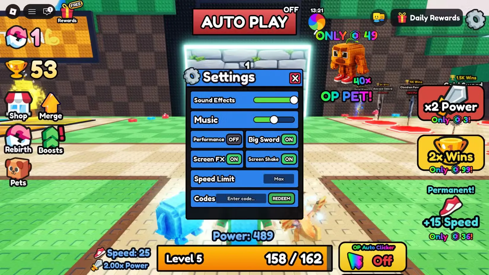 How to redeem codes in +1 Power Per Click