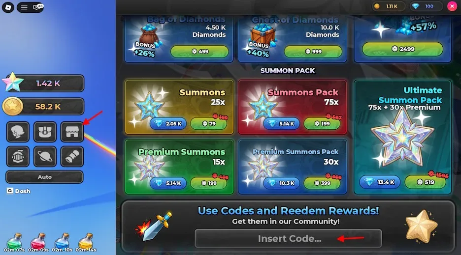 How to redeem codes in Anime Stars