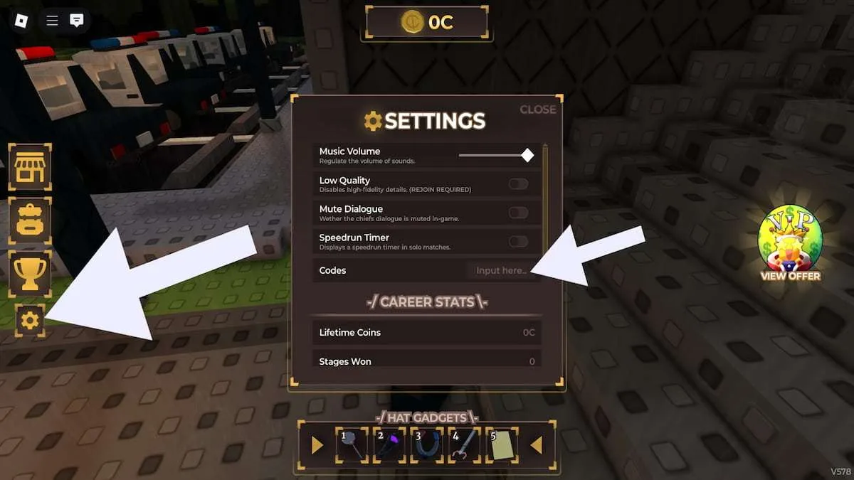 How to redeem codes in Armless Detective