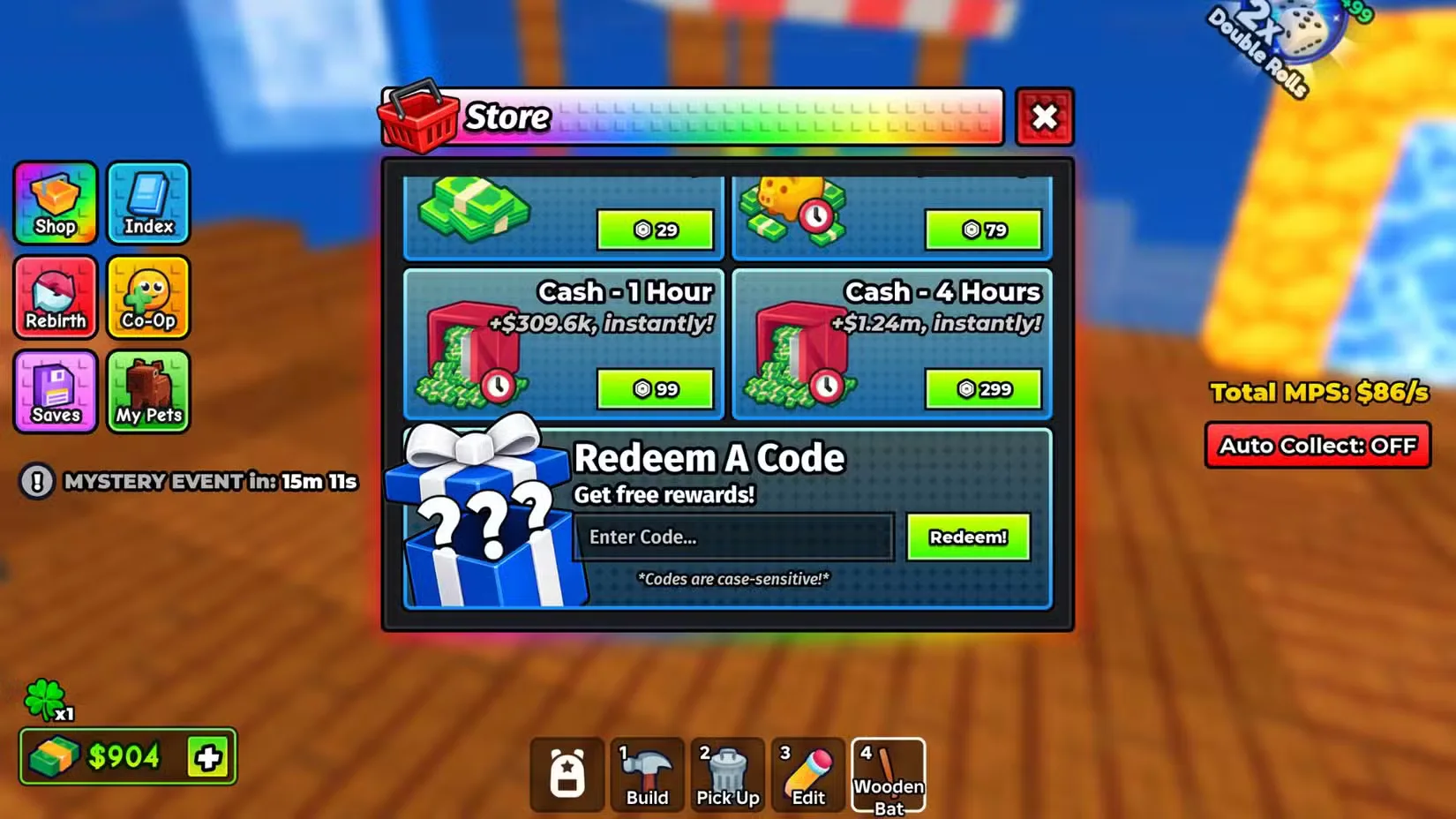 How to redeem codes in Build a Base and Steal