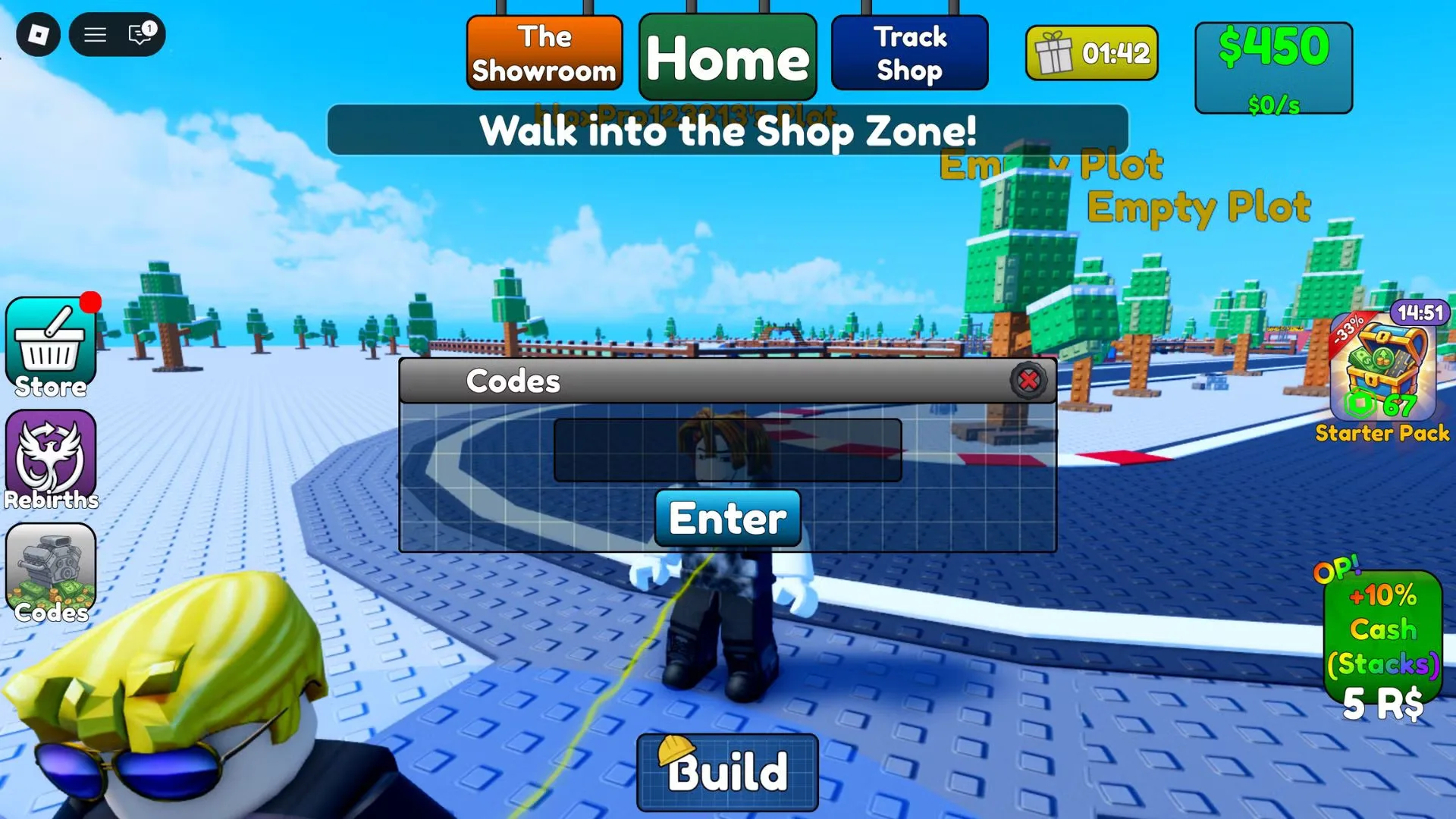 How to redeem codes in Build a Racetrack