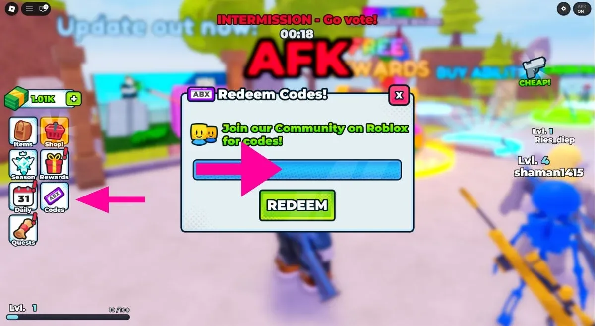 How to redeem codes in Camo or Snipe