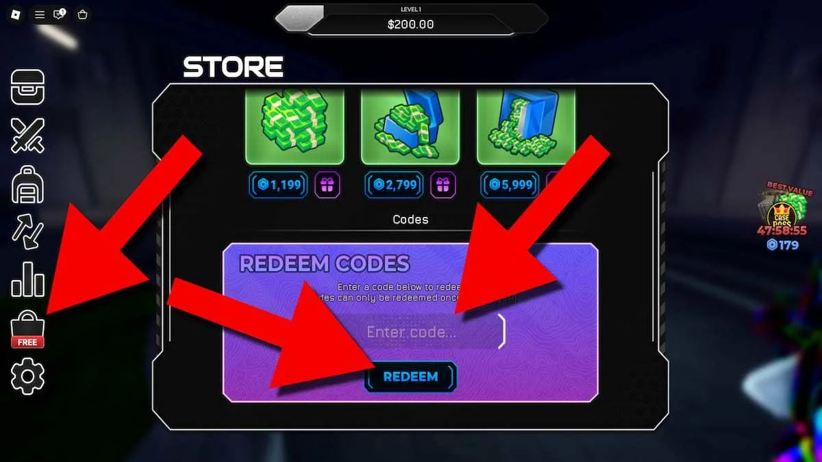How to redeem codes in Case World