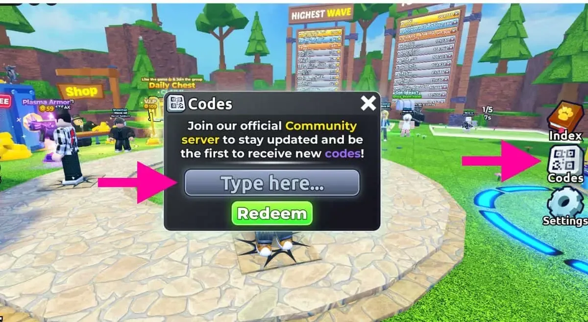 How to redeem codes in Cat Invaders