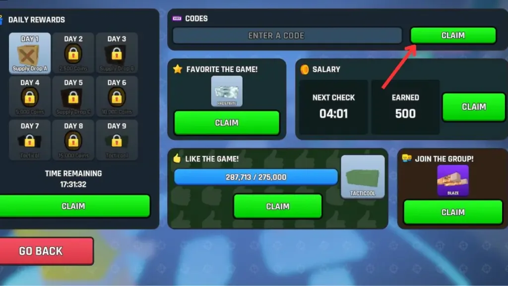 How to redeem codes in Combat Arena