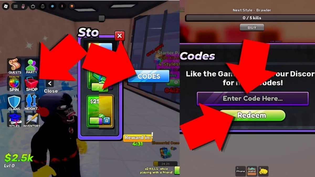 How to redeem codes in Fight in a Streamer University