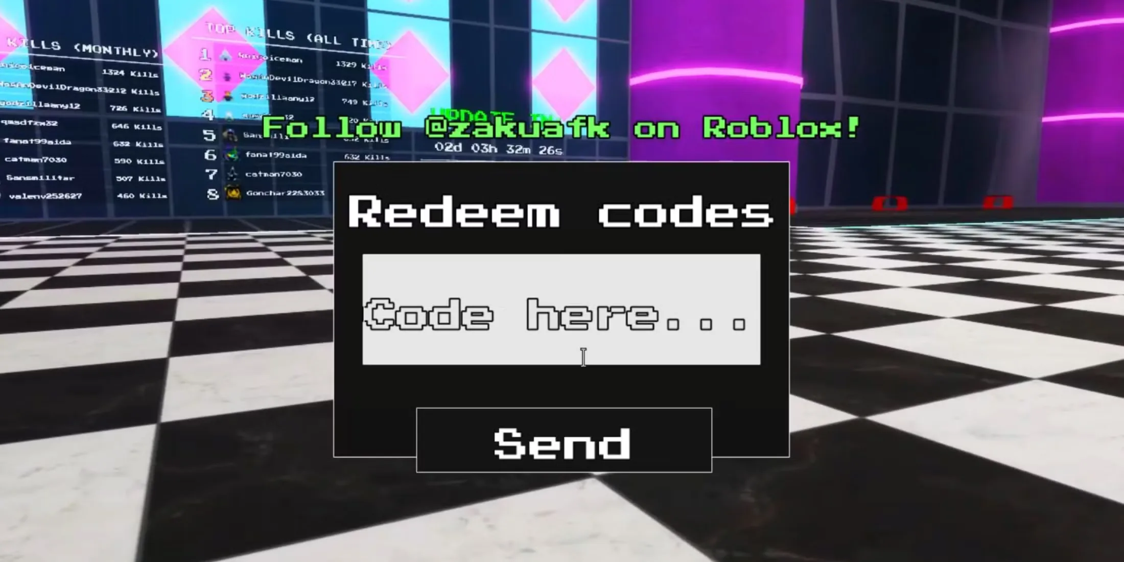 How to redeem codes in FNAF Battlegrounds
