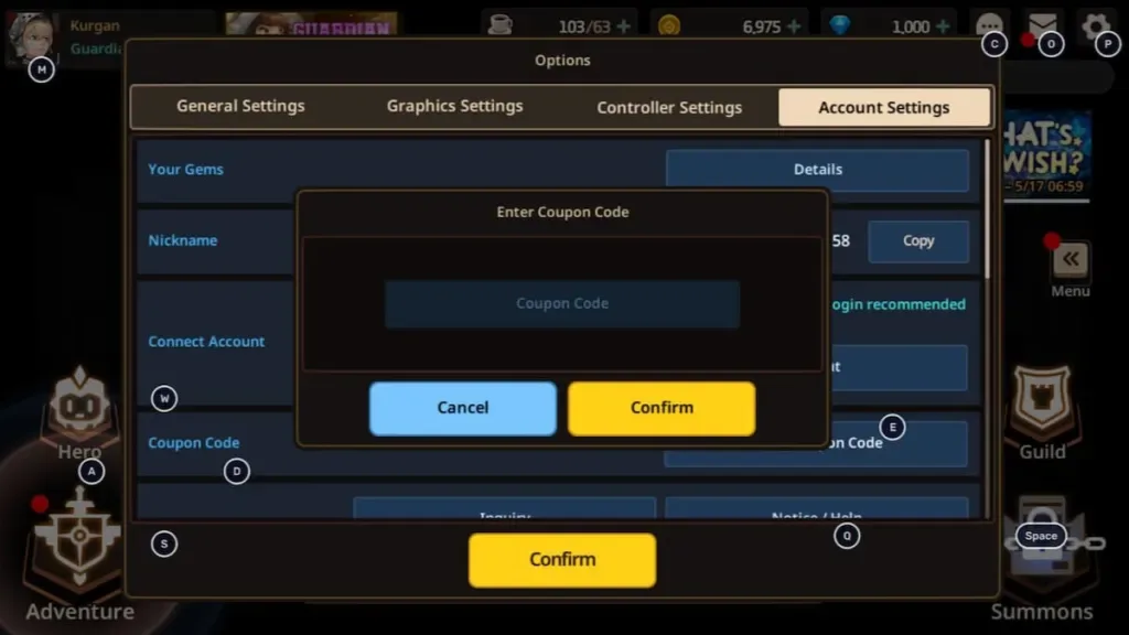 How to redeem codes in Guardian Tales