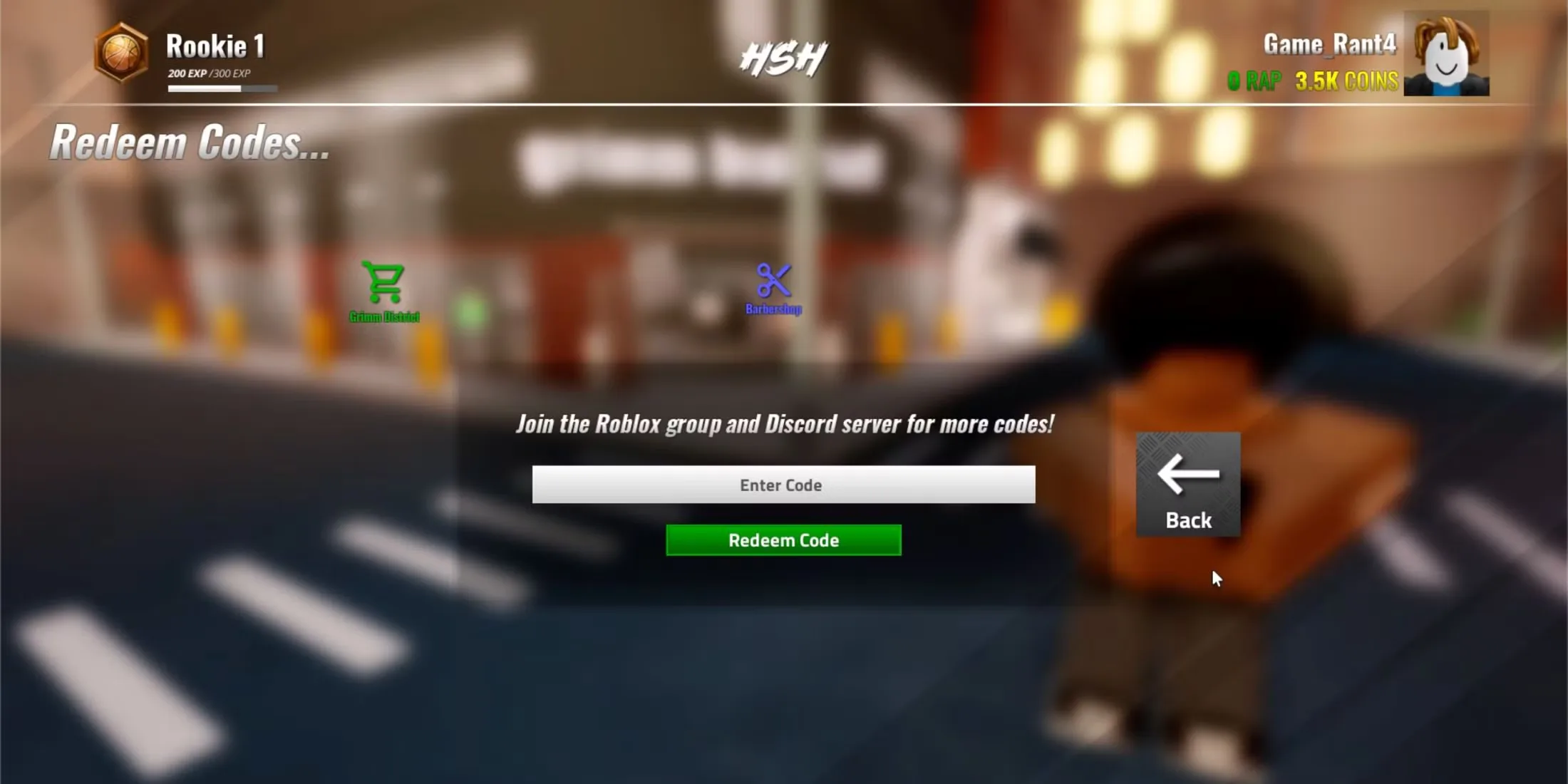 How to redeem codes in Highschool Hoops