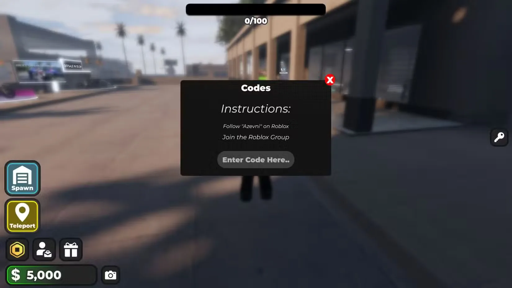 How to redeem codes in LA Rideout