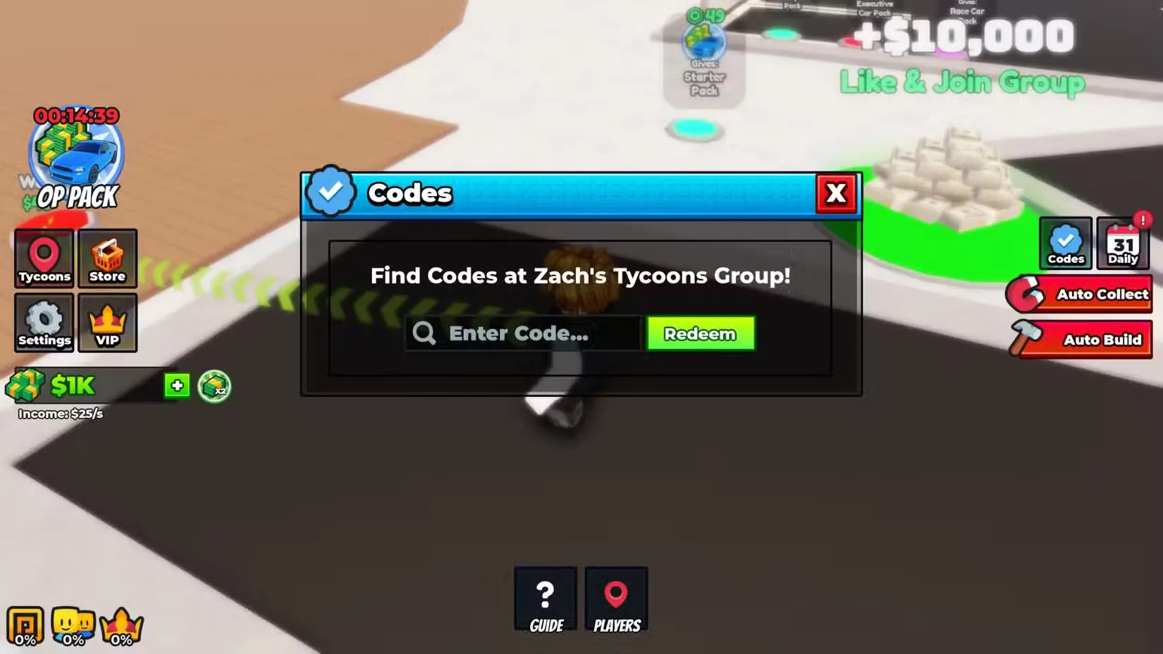 How to redeem codes in Luxury Igloo Tycoon