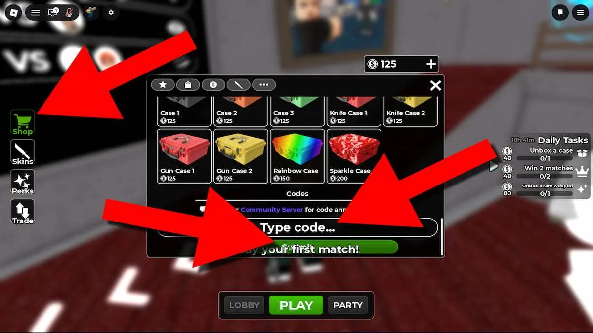 How to redeem codes in Murder Mystery DUELS