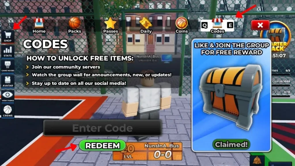 How to redeem codes in NBA Champions Basketball