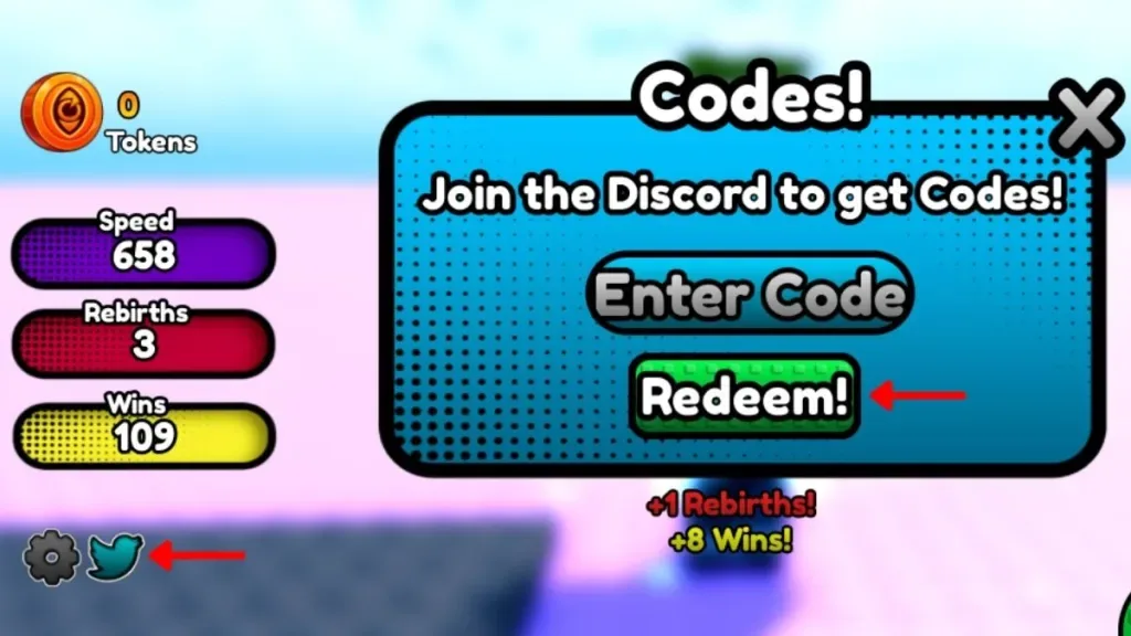 How to redeem codes in Outrun a Speedster
