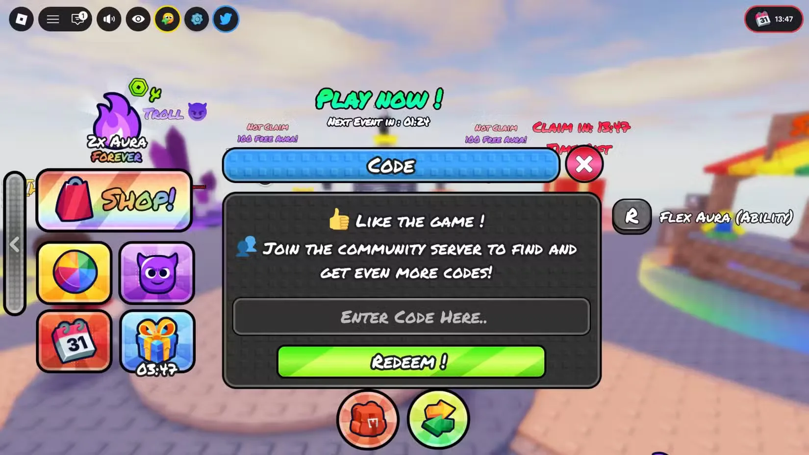 How to redeem codes in Phonk Slap