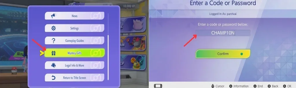How to redeem codes in Pokemon Champions Mystery Gift