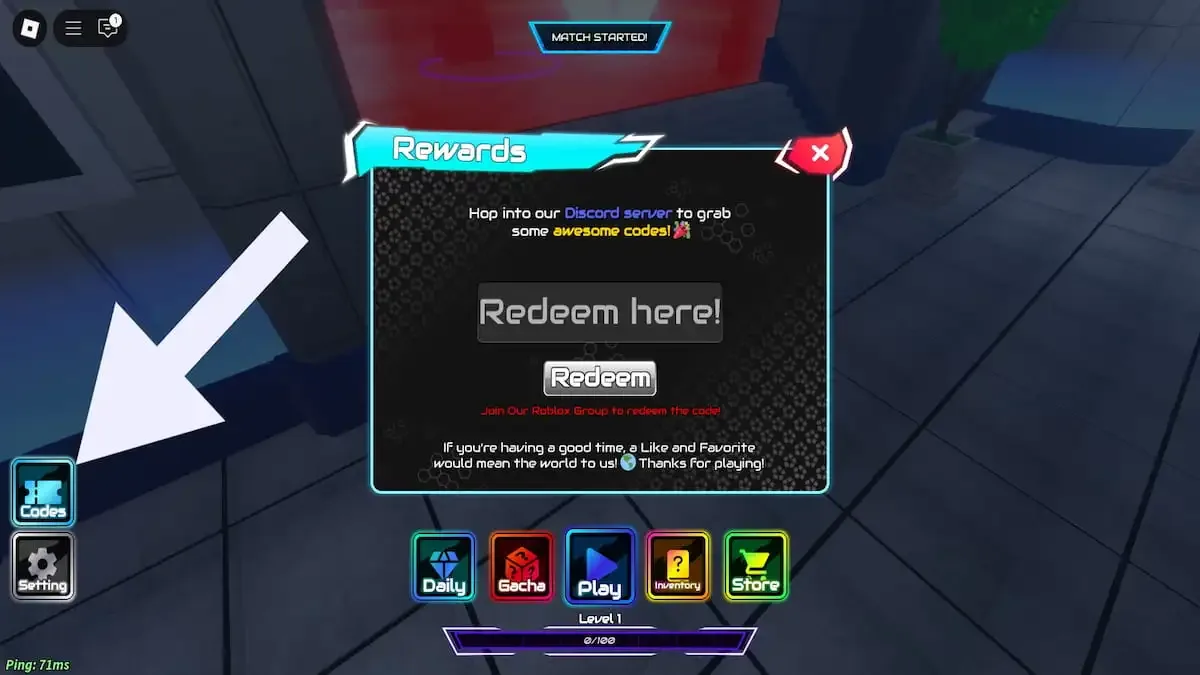How to redeem codes in Project Egoist