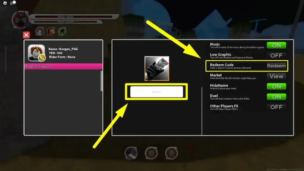 How to redeem codes in Rider World