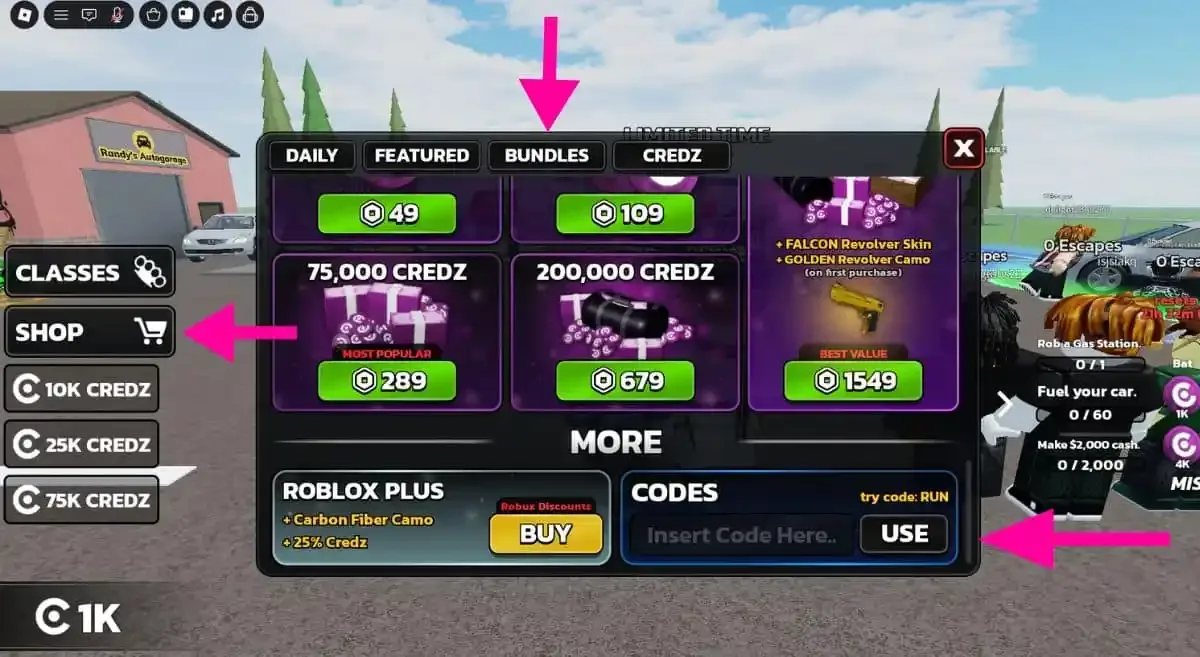 How to redeem codes in RUNAWAYS