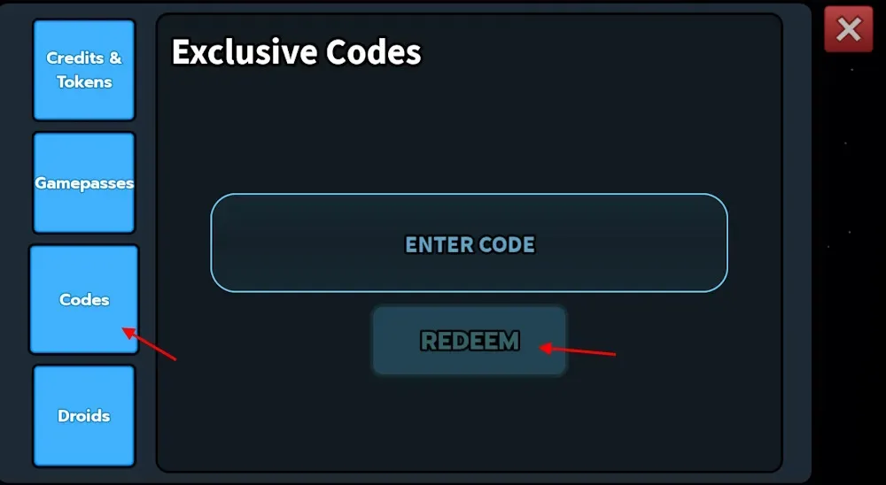 How to redeem codes in Saber Arena