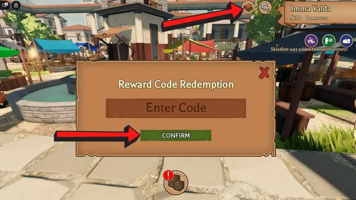 How to redeem codes in Silk Road Trading Simulator