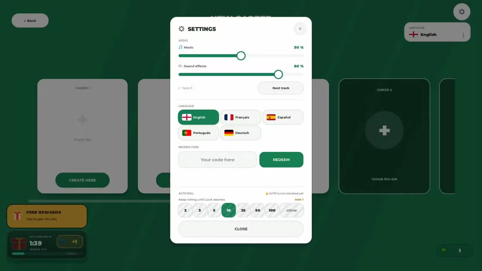 How to redeem codes in Start Your Soccer Career