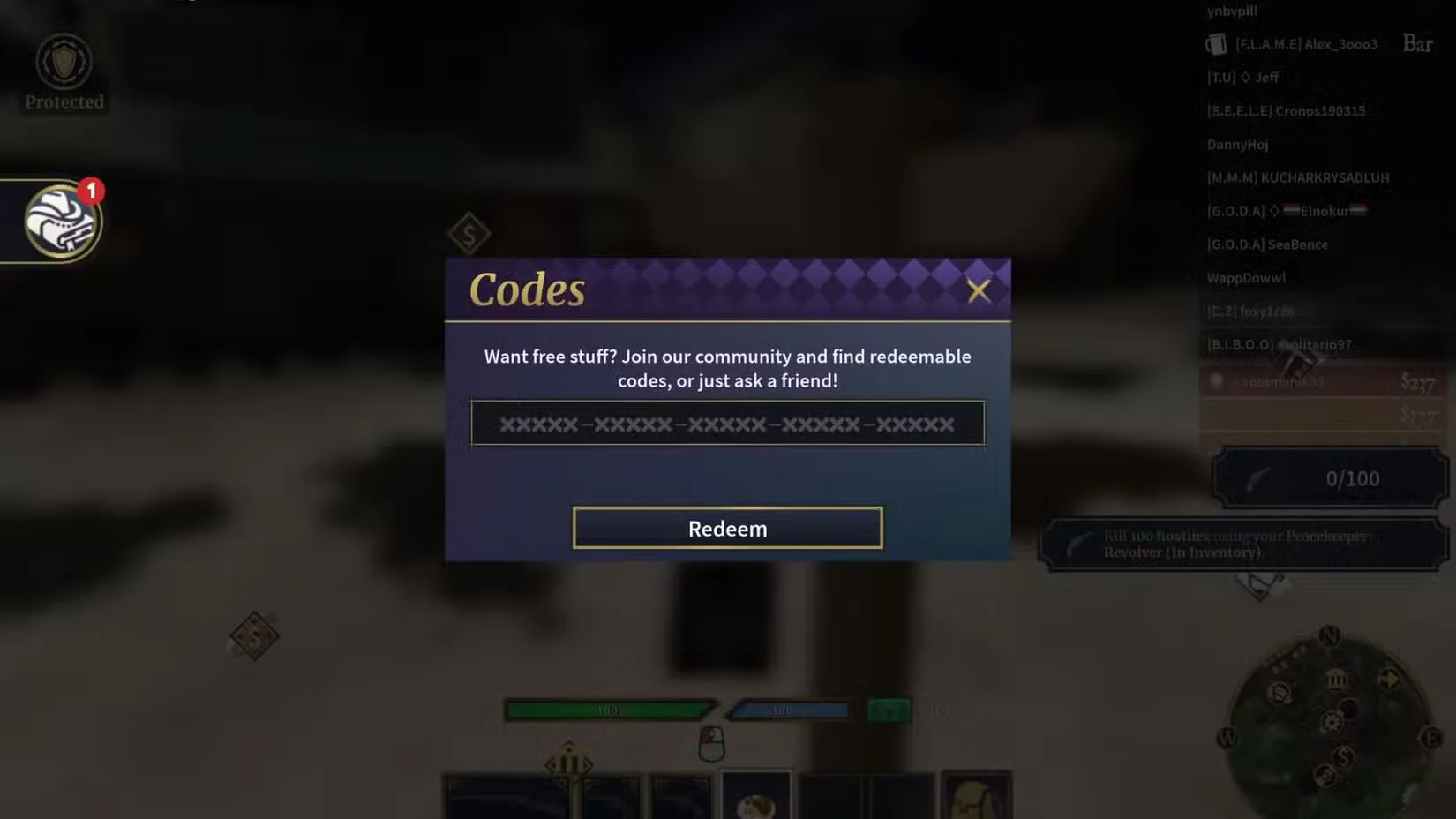How to redeem codes in The Wild West