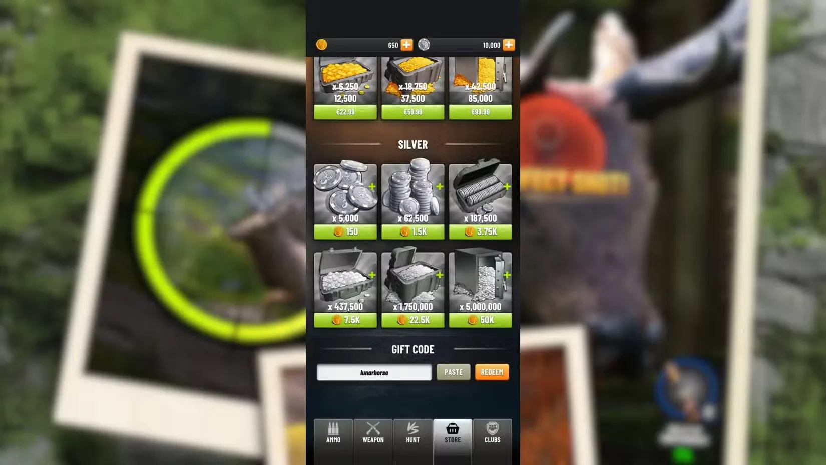 How to redeem codes in Trophy Hunter
