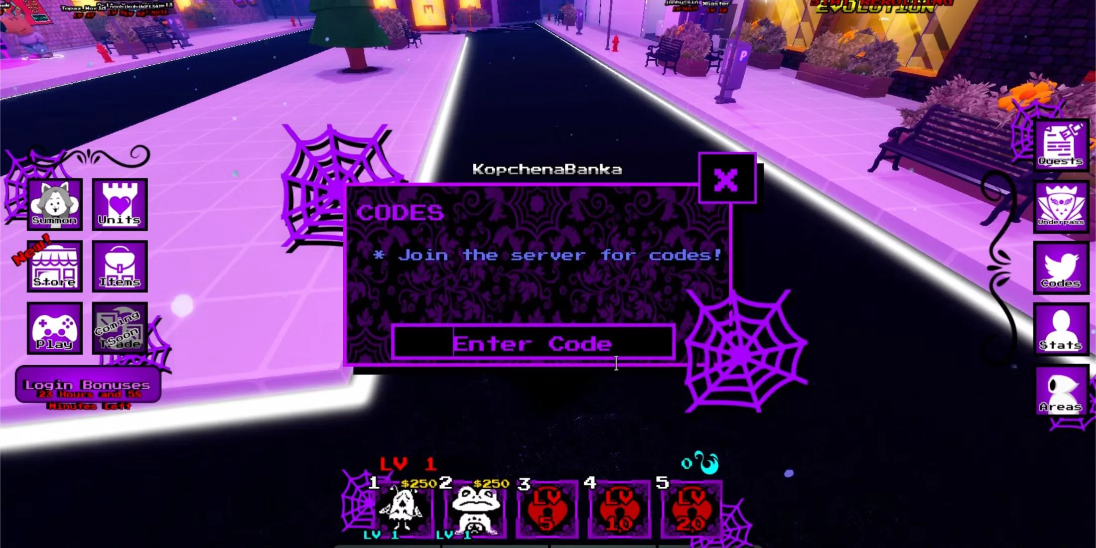How to redeem codes in Undertale Adventures TD