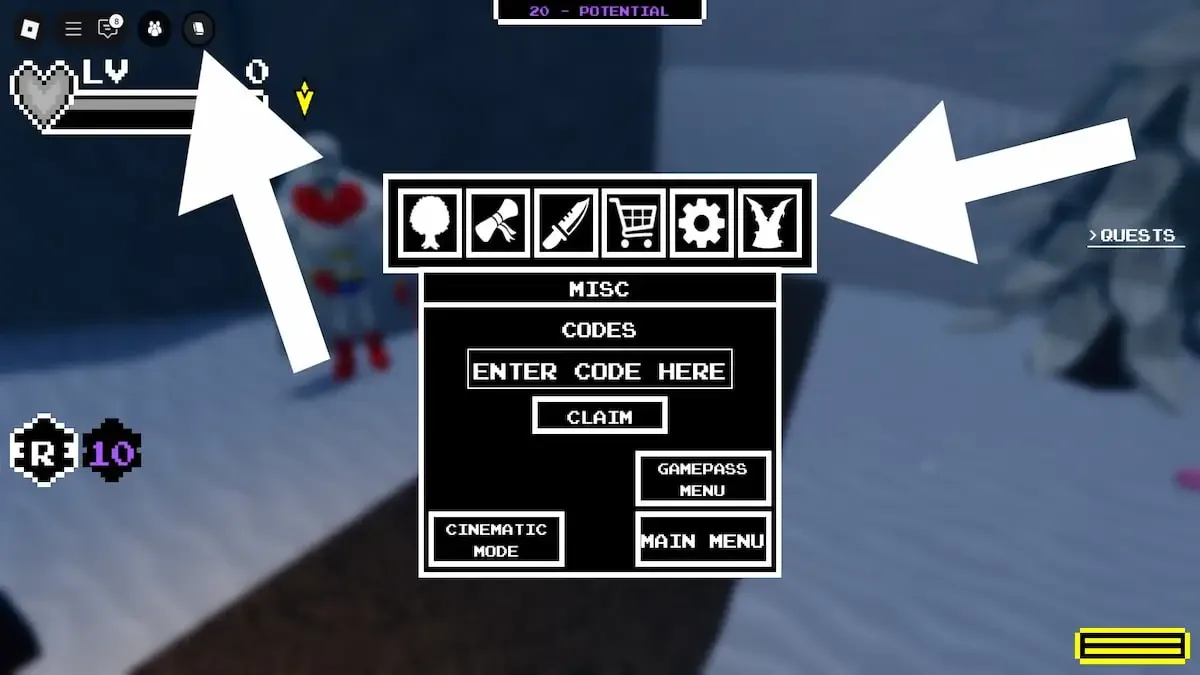 How to redeem codes in Undertale Fractured Time