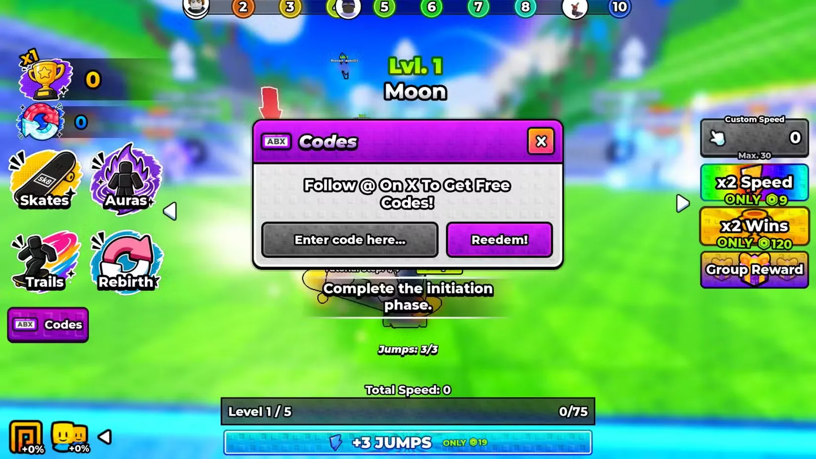 How to redeem codes in +1 Skate Trickz Escape