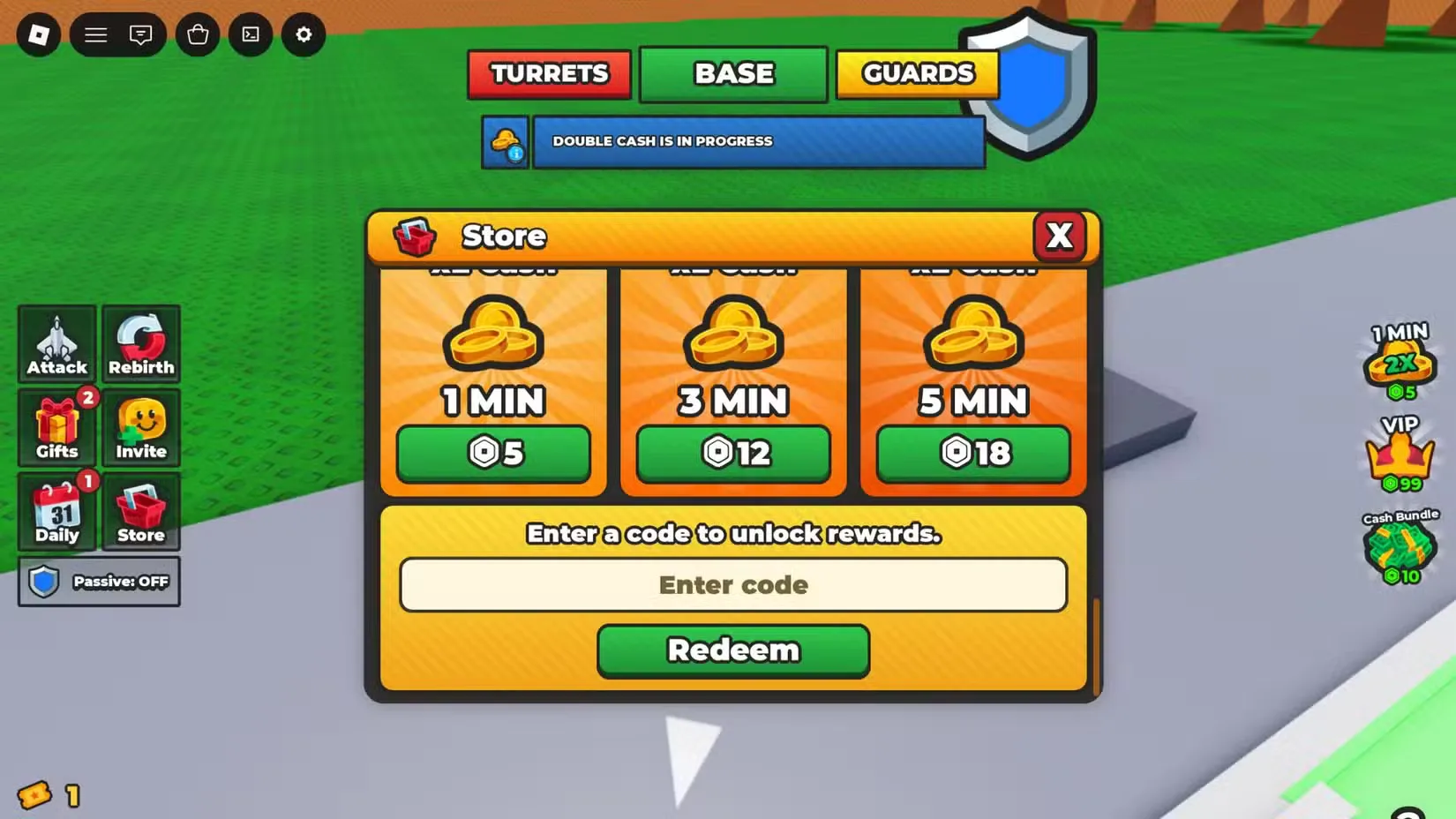 How to redeem codes in 2 Player Raid Tycoon