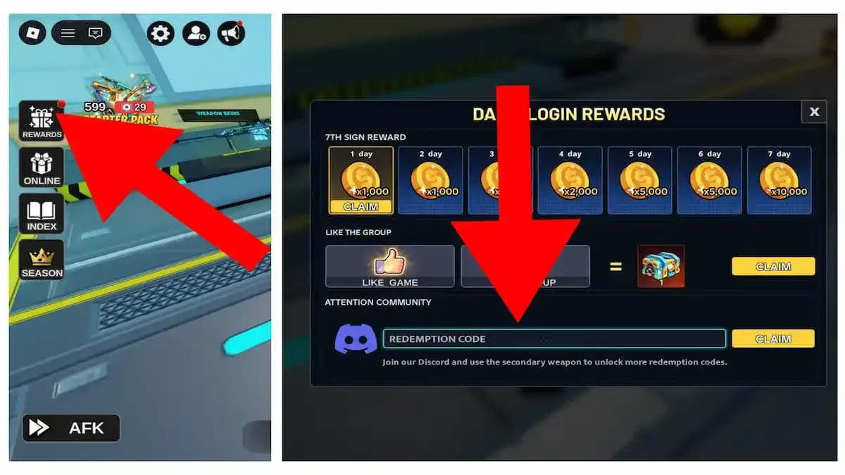 How to redeem codes in AirDrop Arena