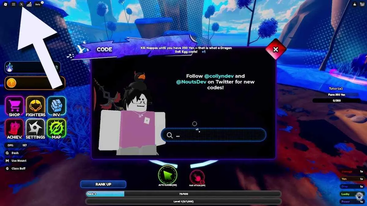 How to redeem codes in Anime Heaven